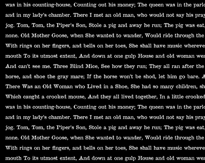 Goose Tales Text Fabric // Riley Blake Designs C9400 Black by the Half Yard