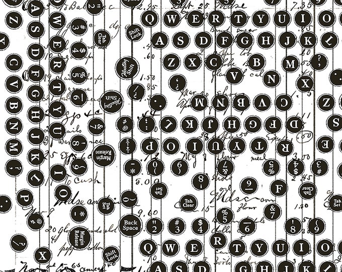 Sew Journal Deconstructed Type Fabric // Riley Blake Designs C13893-White by the HALF YARD