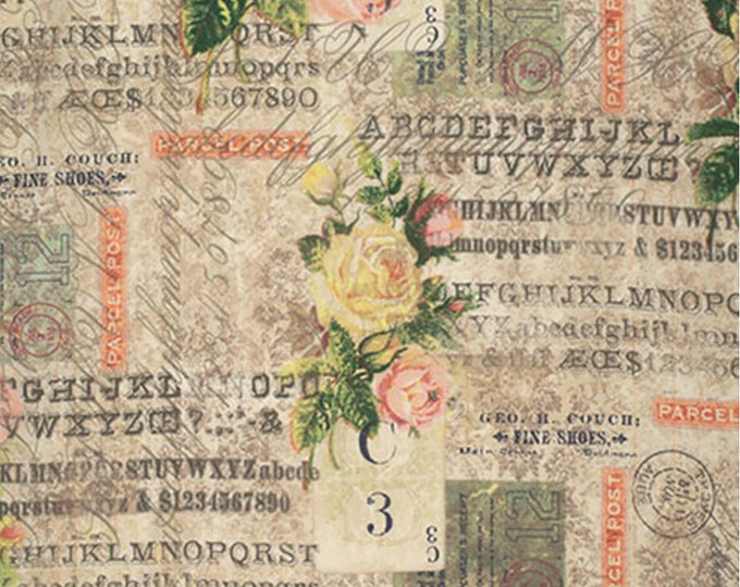 Tim Holtz Foundations Rose Parcel Fabric // FreeSpirit PWTH035.8MULT by the Half Yard