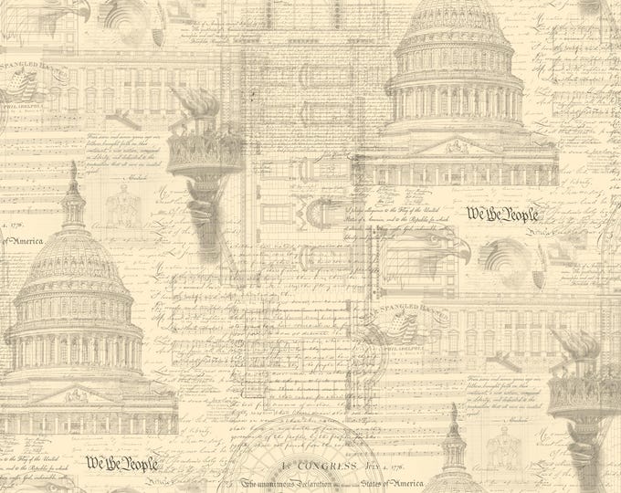 3 Sisters Patriotic Fabric // Moda 44373 11 Porcelain by the HALF YARD