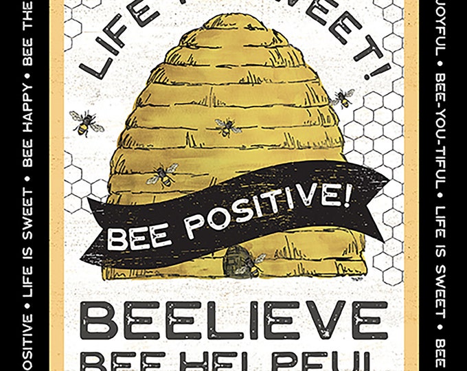 Bee's Life Beehive 24" Fabric Panel // Riley Blake P10105