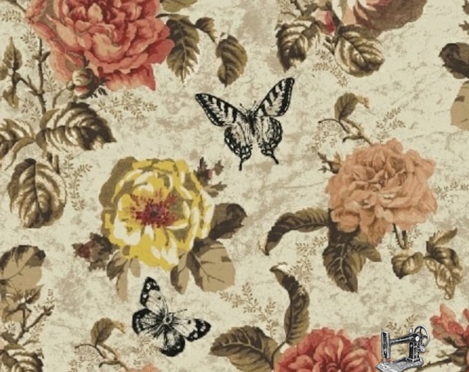 Afternoon Tea Large Floral Fabric // Whistler Studios // Windham 42825-2 by the HALF YARD