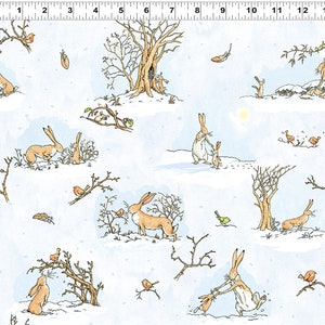 Guess How Much I Love You Scenic Toile Fabric // Clothworks Y3080-87 Light Denim by the Half Yard