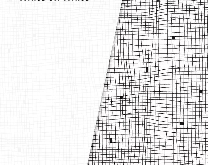Ramblings 12 White on White Grid Fabric // P&B Textiles RA12806-W by the HALF YARD