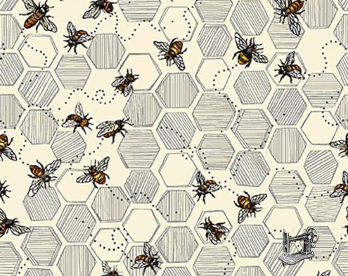 Bee Kind Honeycomb & Bees Fabric // Paintbrush Studio by the HALF YARD