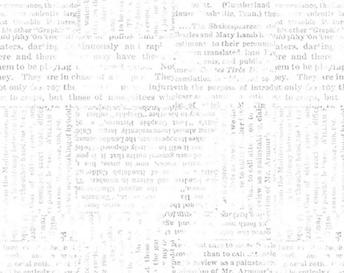 Lower The Volume Newsprint Fabric // Blank Quilting 1962-01 White by the HALF YARD