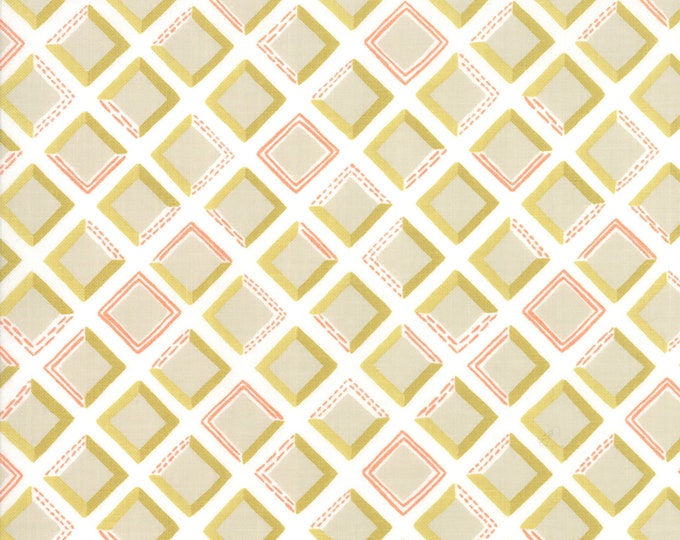 Goldenrod Tiles Fabric // Moda 36054 11 Bisque by the HALF YARD
