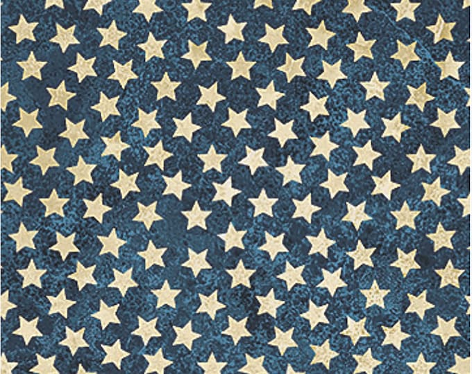 America 250 Stonehenge Stars Fabric // Northcott Studio 28375-49 Navy Beige by the Half Yard