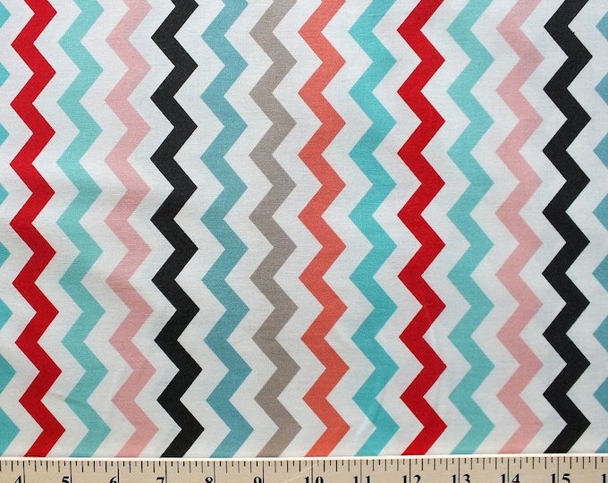 SALE Adornit Multi Chevron Fabric Coral T-00347 PER yard
