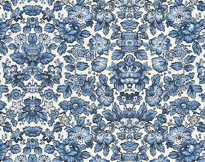 Tim Holtz Indigo Palette Wallpaper Fabric // FreeSpirit PWTH297.INDIGO by the Half Yard