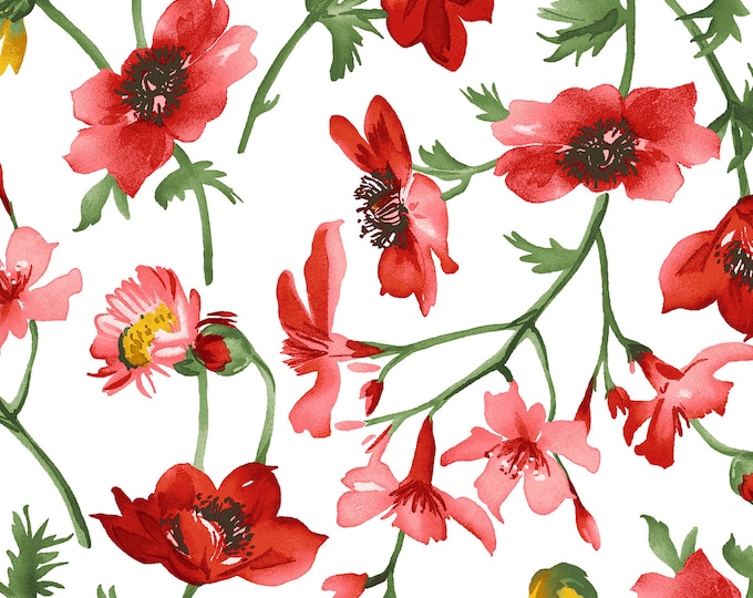 Prose Medium Floral Fabric // Maywood Studio MAS9651-UW by the Half Yard
