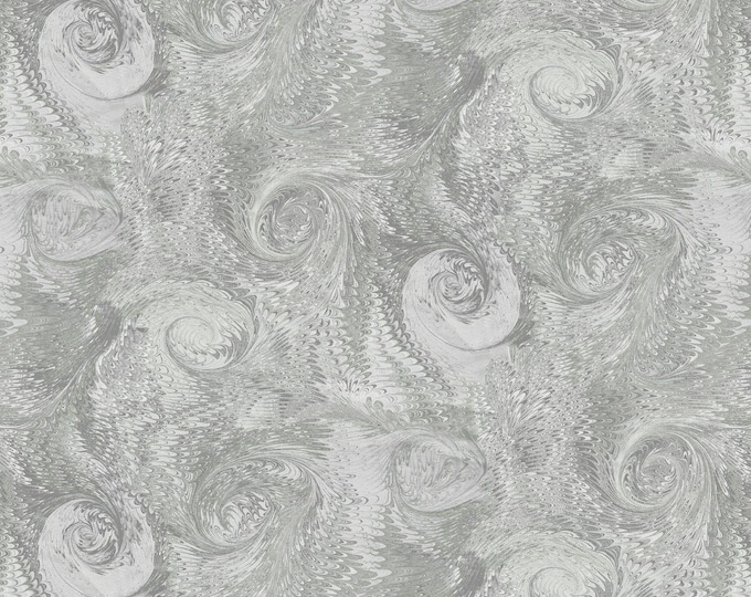 Poured Color 2 Whirlwind Fabric // Benartex 13147-08 Grey by the Half Yard