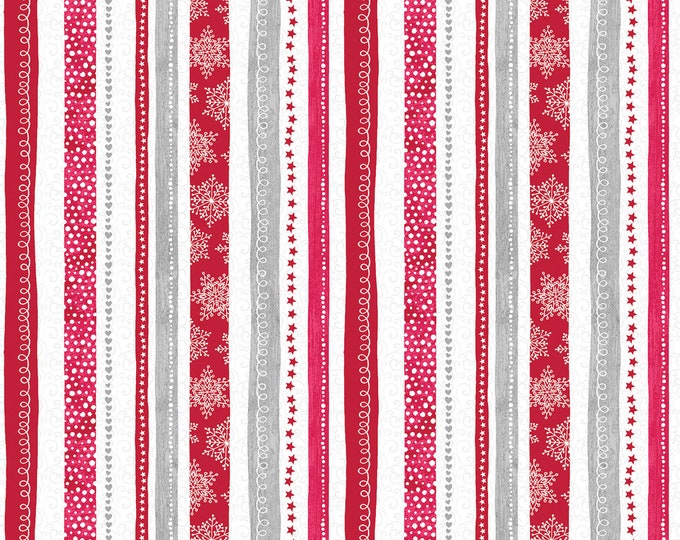 Hearty the Snowman Swirl Stripe Fabric // Contempo 07572 10 by the Half Yard