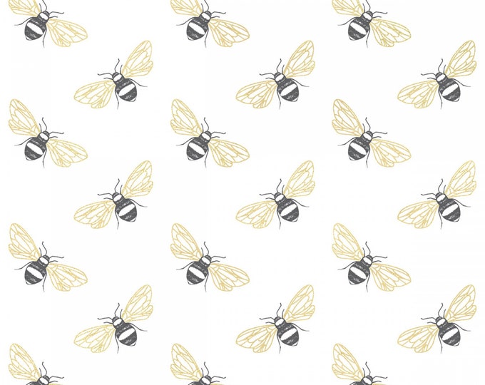 Full Moon Zinc Bee with Metallic Fabric // Hoffman by the Half Yard