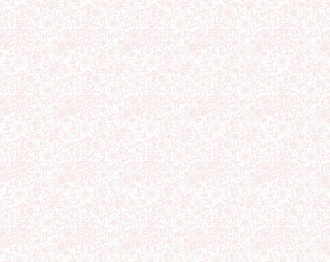 Parisian Snippets Floral Fabric // Blank Quilting 4295-22 Light Pink by the Half Yard