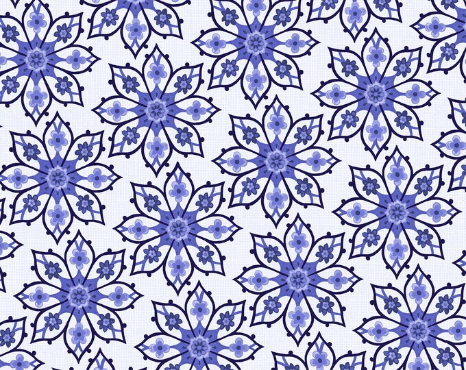 Deco Nature Floral Fabric // David Textiles DATWA-3064-5C-6 by the Half Yard