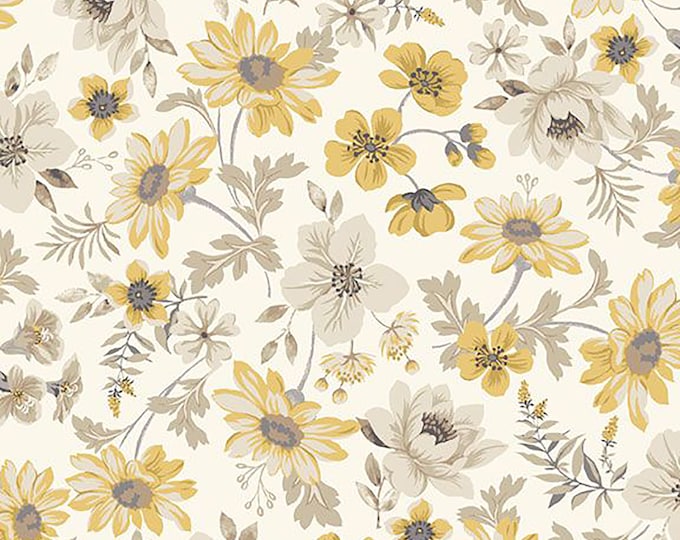 Honeycomb Gardens Garden Fabric // Marcus R210783D Cream by the Half Yard