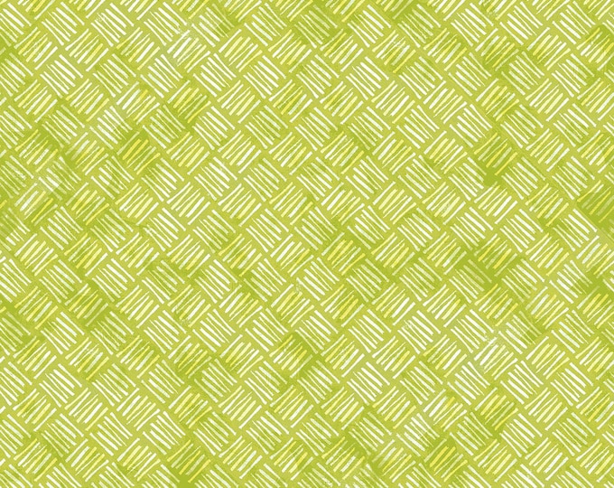 Soul Shine & Daydreams Crosshatch Fabric // Benartex 10352-40 Lime by the HALF YARD