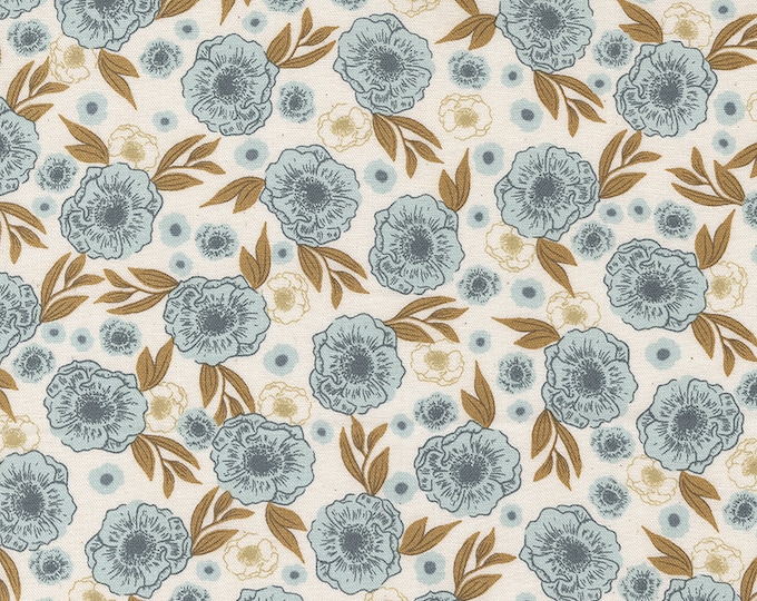 Slow Stroll Last Bloom Fabric // Moda 45544 11 Natural by the Half Yard