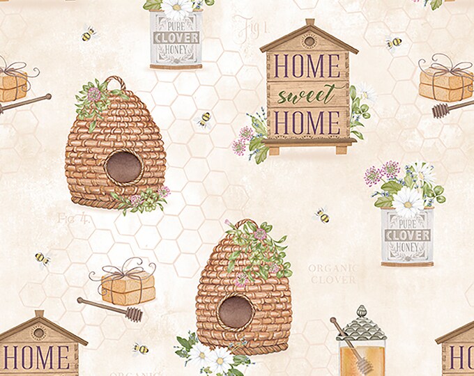 The Art of Beekeeping Beehives A/O Texture Fabric // Wilmington Prints 3017 27606 221 by the Half Yard