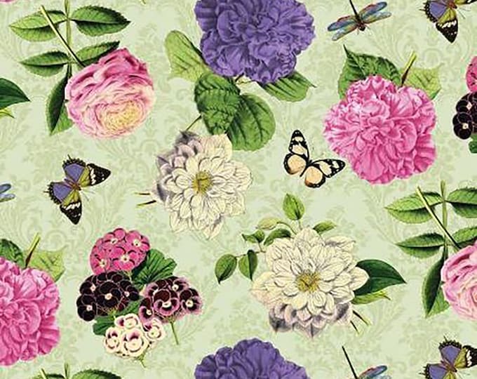 Flower Show Tossed Flowers Fabric // Anne Rowan // Wilmington Prints 68423-763 by the Half Yard