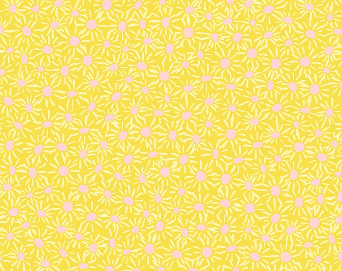 Playmaker Daisies Fabric // RJR Studios VF306-YE2 Yellow by the Half Yard