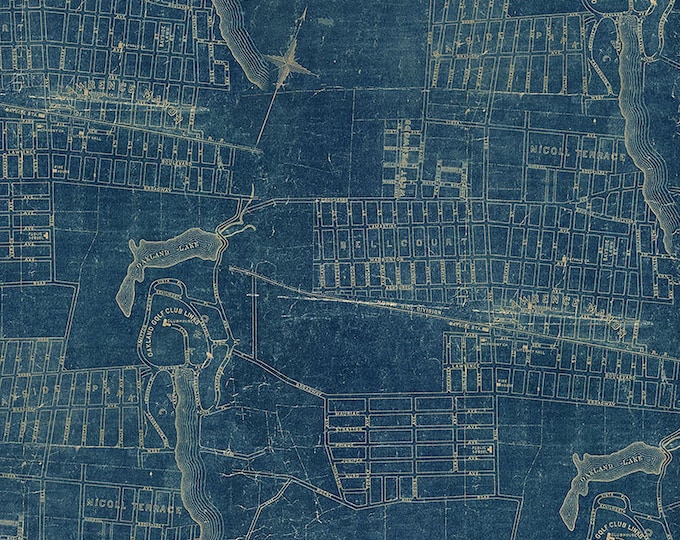 Tim Holtz Blue Palette Map Fabric // FreeSpirit PWTH283.BLUE by the Half Yard