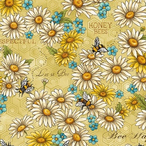 Bee Kind Flowers & Words Fabric // Paintbrush Studio by the Half Yard