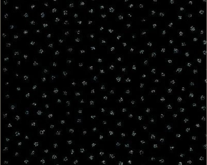 Santa’s Favorites Black with Silver Glitter Dots Fabric 48170 by the Half Yard