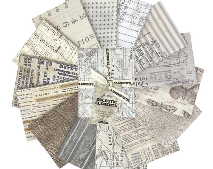 Tim Holtz Low Volume Fat Quarter Bundle - 14pcs - FreeSpirit FB4FQTH.LOWVOL