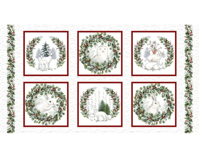 Winter Whites Animal Blocks 23" Panel // StudioE 7222-68 Multi