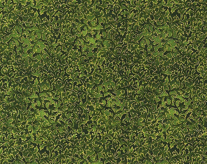 Fusions® Metallic Fabric // Robert Kaufman EYJM-6644-49 Olive by the Half Yard