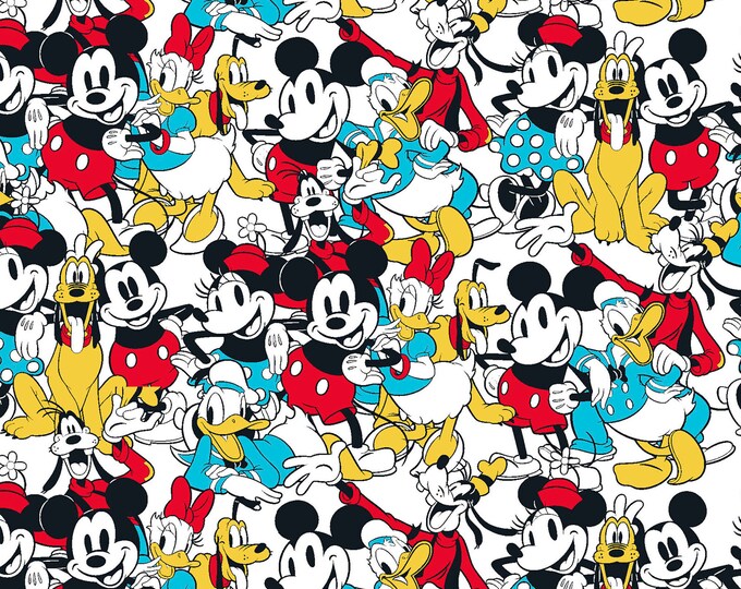 Mickey Mouse & Friends Sensational 6 Snapshot Fabric // Springs Creative SPR72918-A620715 by the Half Yard
