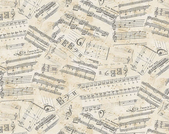 Sonata Musical Scales Fabric // Timeless Treasures MUSIC-CD3095 by the HALF YARD