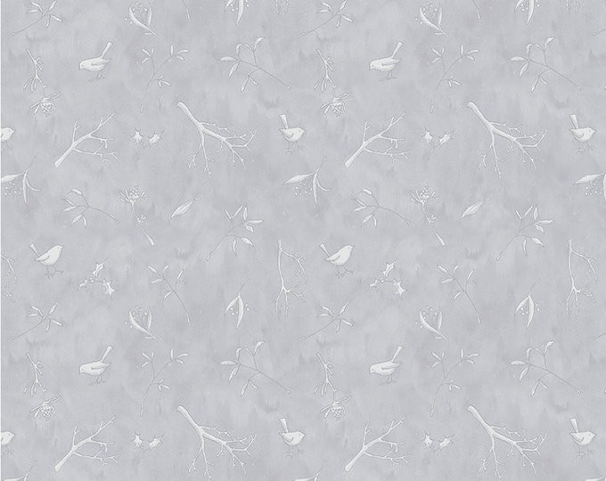 Guess How Much I Love You Wintery Tonal Fabric // Clothworks Y3083-119 Pewter by the Half Yard