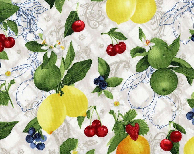 Ambrosia Farm Orchard Fabric // RJR Studios 3555-002 Natural by the HALF YARD