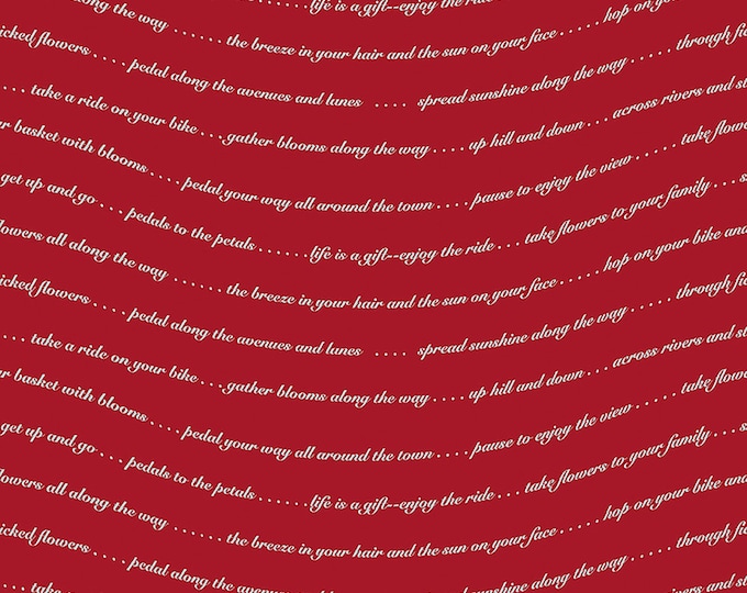 Petals & Pedals Text Fabric // Riley Blake C11142-RED by the Half Yard