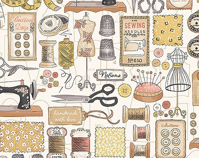 Atelier Couture Fabric // Makower MU-131-Q Cream by the Half Yard