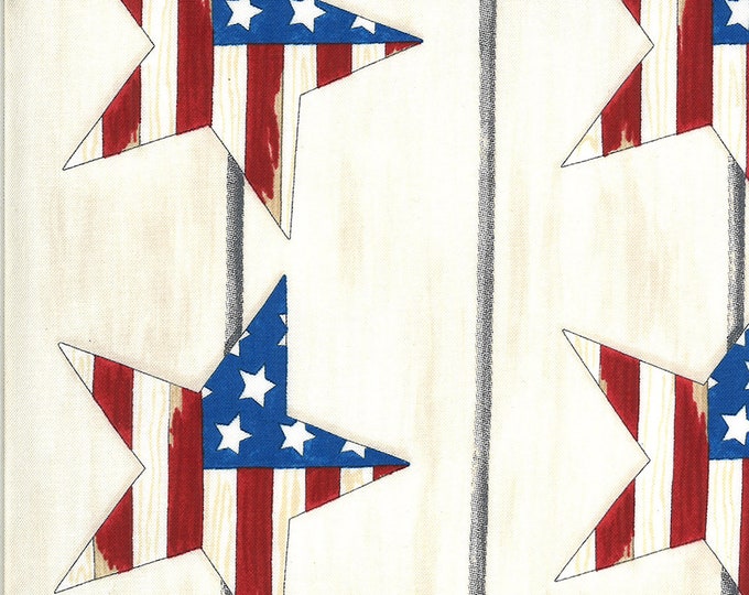 America the Beautiful Large Stars Fabric // Moda 19981 12 White by the Half Yard