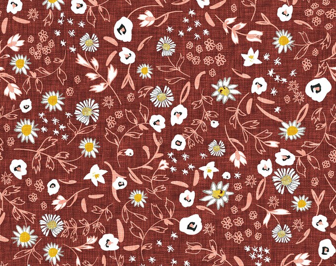 Delilah Scattered Floral Fabric // Clothworks Y3693-51 by the HALF YARD