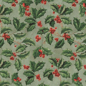 Tim Holtz Seasonal Palette Christmas Holly Fabric // FreeSpirit PWTH337.CHRISTMAS by the Half Yard