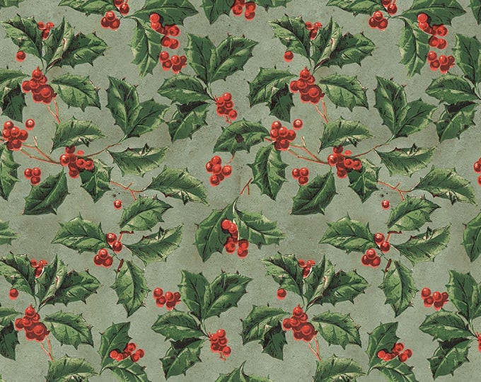 Tim Holtz Seasonal Palette Christmas Holly Fabric // FreeSpirit PWTH337.CHRISTMAS by the Half Yard