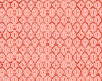 You & Me Aztec Coin Fabric Coral Adornit 00594 by the Half Yard