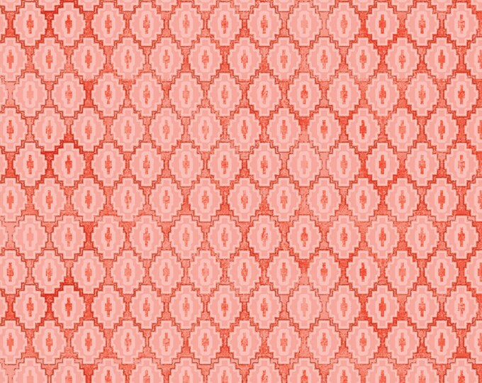 You & Me Aztec Coin Fabric Coral Adornit 00594 by the Half Yard