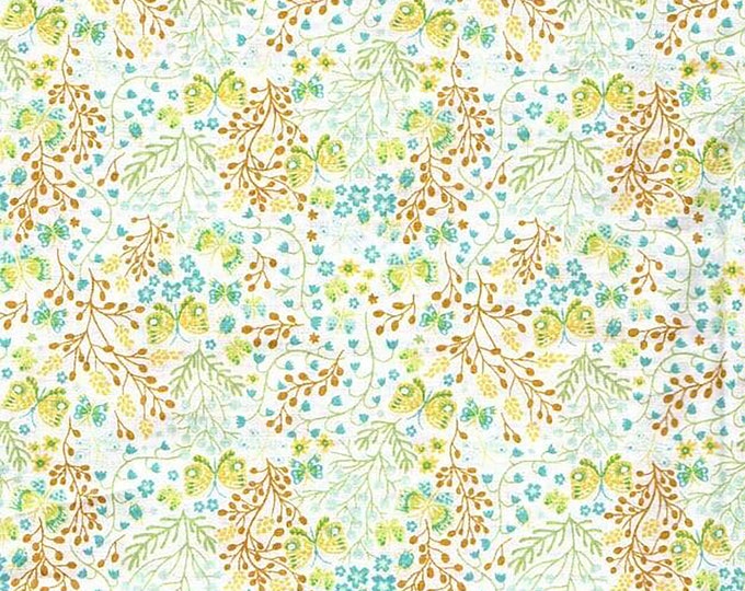 REMNANT 8" Garden Delights II Butterflies Fabric // In The Beginning 3GSF-2