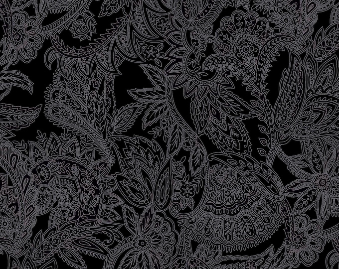 Maison Black Paisley Fabric // RJR Studios JB702-BK1 by the Half Yard