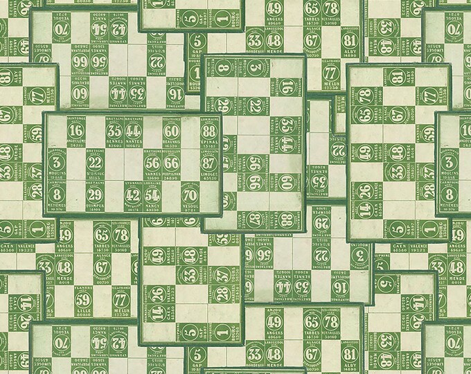 Tim Holtz Green Palette Numbers Fabric // FreeSpirit PWTH266.GREEN by the Half Yard