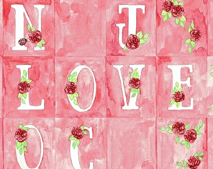 Love Letters Pink Alphabet by Shannon Christensen for Windham Fabrics per Half Yard 51414-1