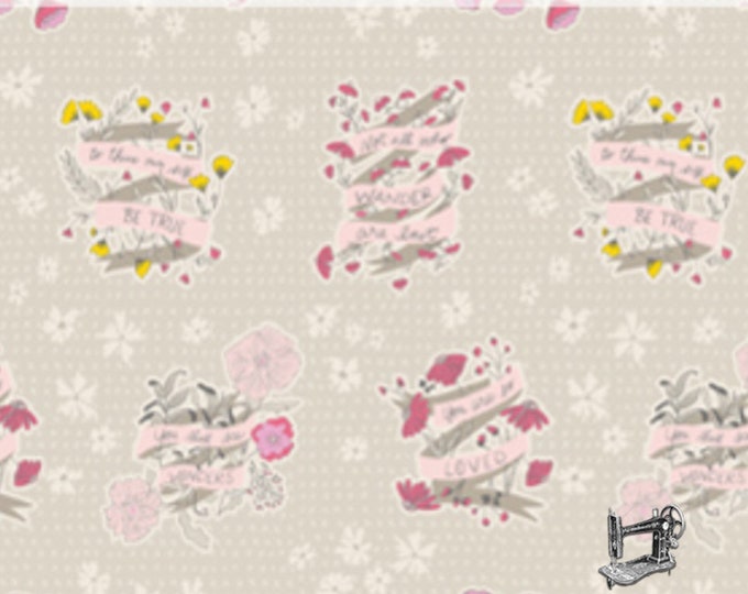 AGF Wonderful Things Words To Live By Fabric by Bonnie Christine for Art Gallery by the Half Yard