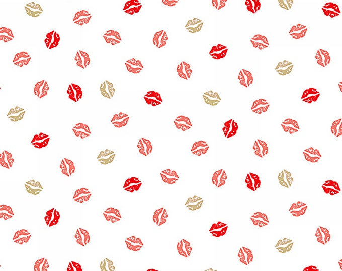 Pamper Lip Toss Fabric // Makower UK TP-2312-W by the Half Yard